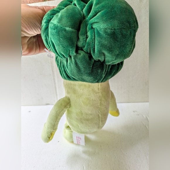 Smiling Green Plush Broccoli Stuffed Toy - Picture 2 of 5